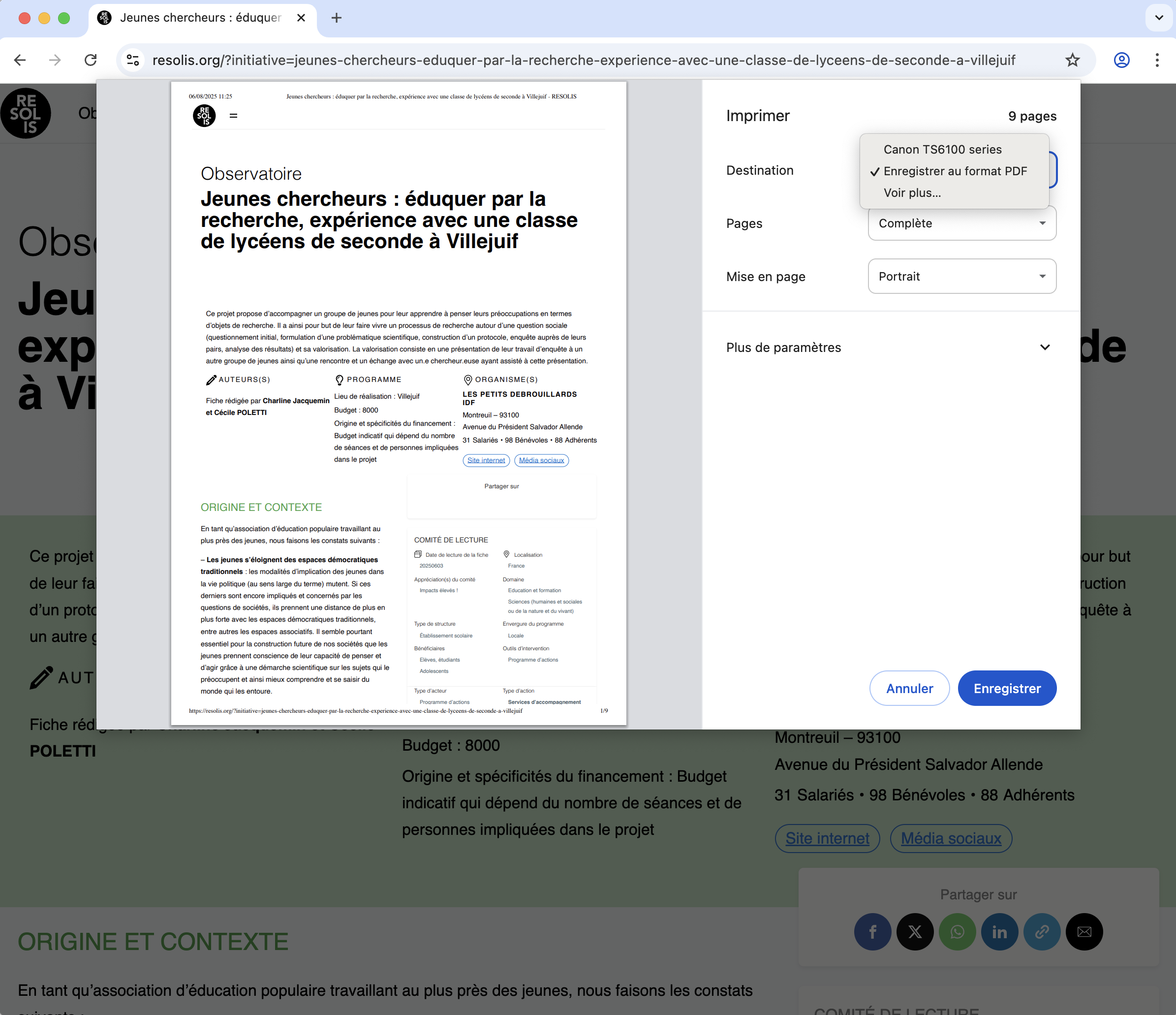 Imprimer un PDF depuis Google Chrome